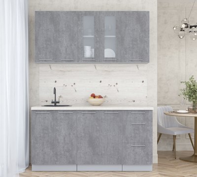 Кухонный гарнитур Интерлиния Мила Пластик 1.6 Б