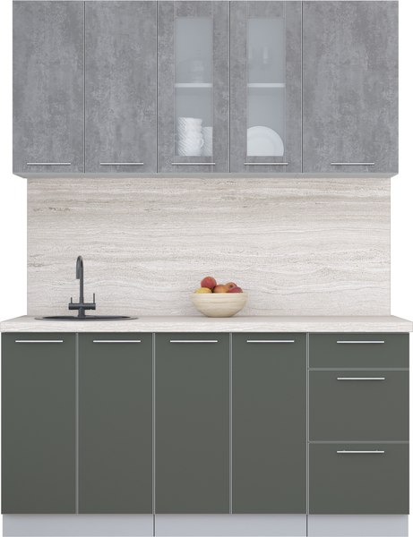 Кухонный гарнитур Интерлиния Мила Пластик 1.6 Б - фото