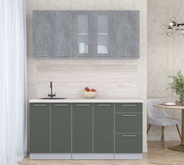 Кухонный гарнитур Интерлиния Мила Пластик 1.6 Б