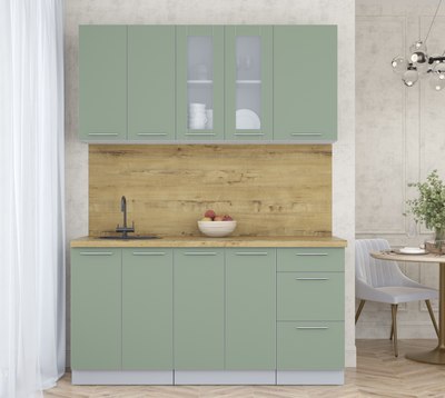 Кухонный гарнитур Интерлиния Мила Пластик 1.6 Б