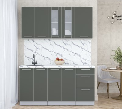 Кухонный гарнитур Интерлиния Мила Пластик 1.6 Б