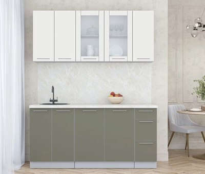 Кухонный гарнитур Интерлиния Мила Пластик 1.7 Б