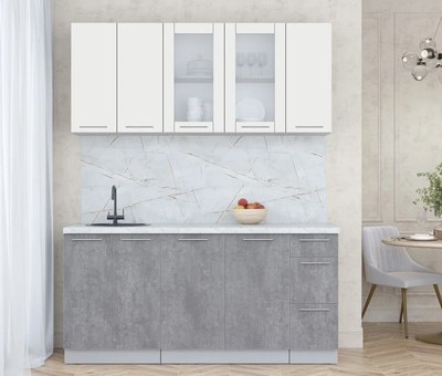 Кухонный гарнитур Интерлиния Мила Пластик 1.7 Б