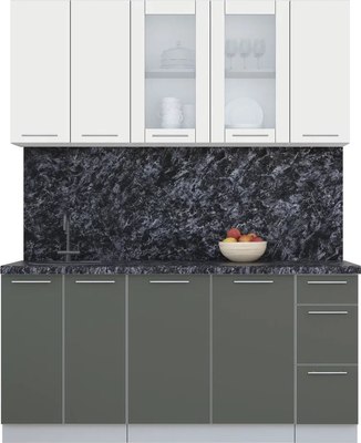Кухонный гарнитур Интерлиния Мила Пластик 1.7 Б - фото