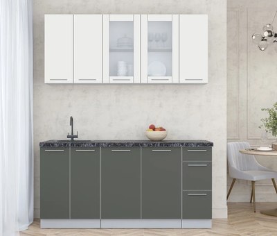 Кухонный гарнитур Интерлиния Мила Пластик 1.7 Б