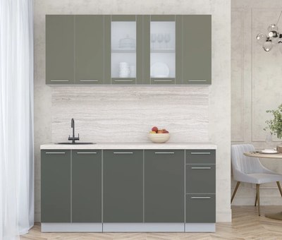 Кухонный гарнитур Интерлиния Мила Пластик 1.7 Б