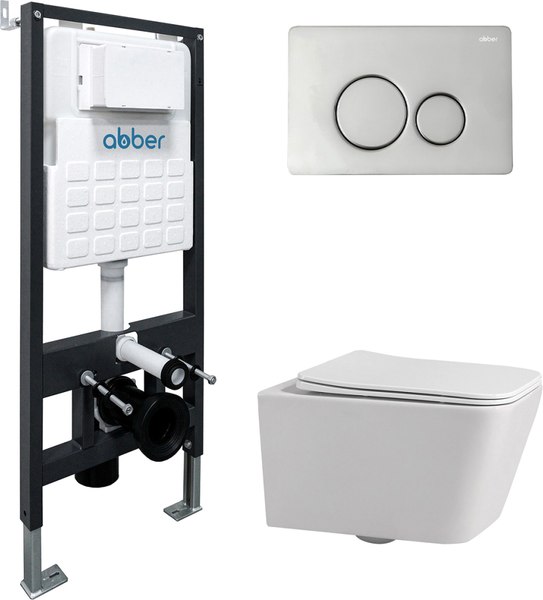 Унитаз подвесной с инсталляцией Abber Rechteck AC1201-AC0105-AC0121 - фото