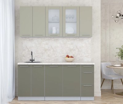 Кухонный гарнитур Интерлиния Мила Пластик 1.7 Б