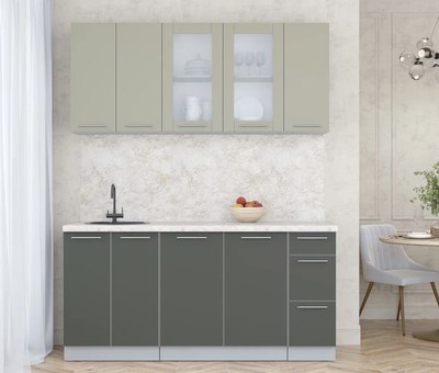 Кухонный гарнитур Интерлиния Мила Пластик 1.7 Б