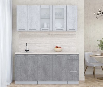 Кухонный гарнитур Интерлиния Мила Пластик 1.7 Б