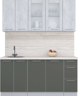 Кухонный гарнитур Интерлиния Мила Пластик 1.7 Б - фото