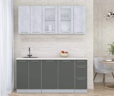 Кухонный гарнитур Интерлиния Мила Пластик 1.7 Б