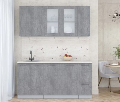 Кухонный гарнитур Интерлиния Мила Пластик 1.7 Б