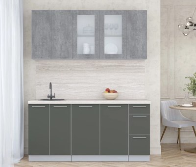 Кухонный гарнитур Интерлиния Мила Пластик 1.7 Б