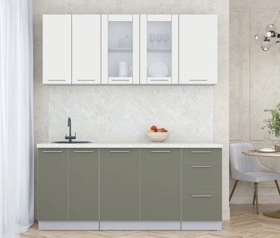 Кухонный гарнитур Интерлиния Мила Пластик 1.8 Б