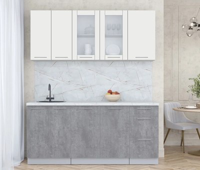 Кухонный гарнитур Интерлиния Мила Пластик 1.8 Б