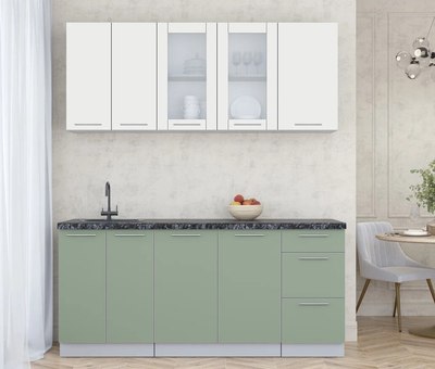 Кухонный гарнитур Интерлиния Мила Пластик 1.8 Б