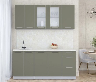 Кухонный гарнитур Интерлиния Мила Пластик 1.8 Б