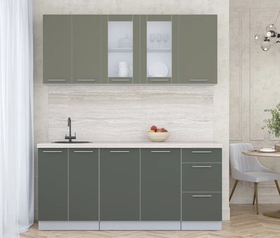 Кухонный гарнитур Интерлиния Мила Пластик 1.8 Б