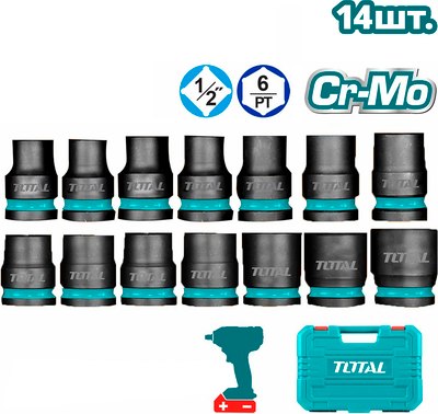 Набор головок слесарных TOTAL THISTD12141