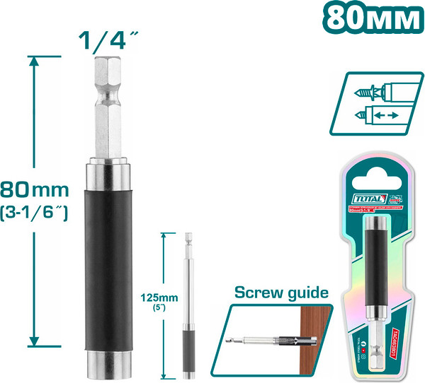 Держатель бит TOTAL 80мм / TAC463801