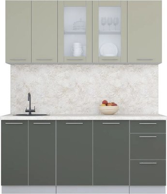 Кухонный гарнитур Интерлиния Мила Пластик 1.8 Б - фото