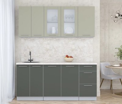 Кухонный гарнитур Интерлиния Мила Пластик 1.8 Б