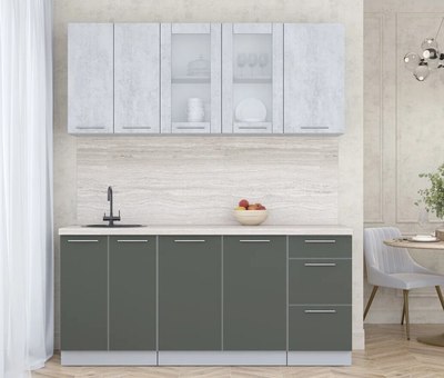 Кухонный гарнитур Интерлиния Мила Пластик 1.8 Б