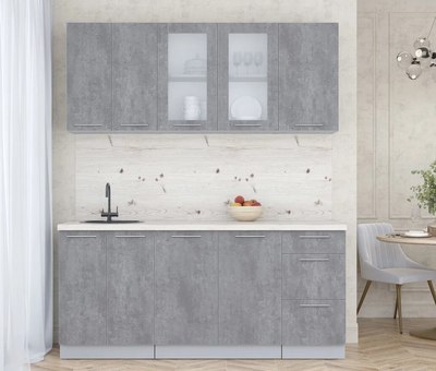 Кухонный гарнитур Интерлиния Мила Пластик 1.8 Б