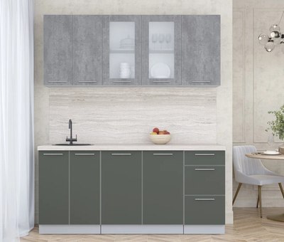 Кухонный гарнитур Интерлиния Мила Пластик 1.8 Б