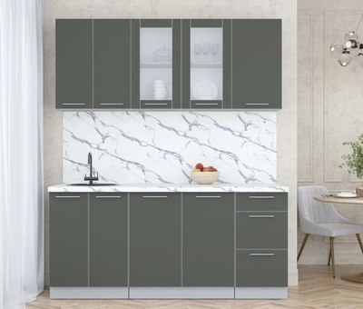 Кухонный гарнитур Интерлиния Мила Пластик 1.8 Б