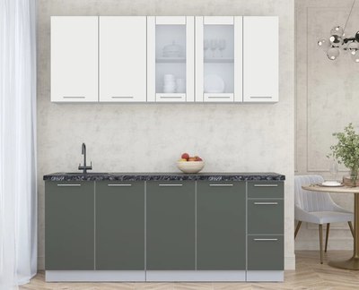 Кухонный гарнитур Интерлиния Мила Пластик 1.9 Б