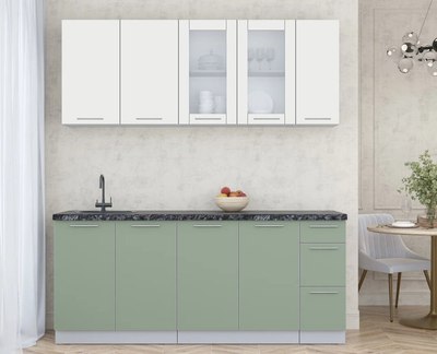 Кухонный гарнитур Интерлиния Мила Пластик 1.9 Б