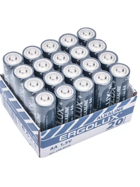 Комплект батареек Ergolux LR6 Alkaline Promo BP-20 1.5В 20/480 - фото