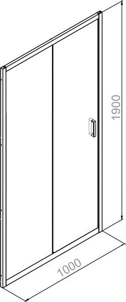 Душевая дверь Domani-Spa DoorCube 100x190 / DS04DCb100L0T00.Gt-Black