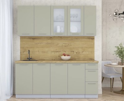 Кухонный гарнитур Интерлиния Мила Пластик 1.9 Б