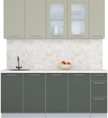 Кухонный гарнитур Интерлиния Мила Пластик 1.9 Б - фото