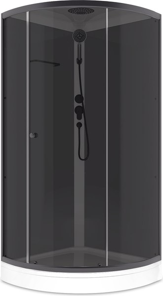 Душевая кабина Domani-Spa Simple 100x100 / DS01Sm110LGrT00.Gt-V1.2-Black - фото