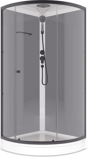Душевая кабина Domani-Spa Simple 100x100 / DS01Sm110LGrCl00.Gt-V1.2-Black - фото
