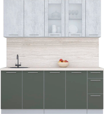 Кухонный гарнитур Интерлиния Мила Пластик 1.9 Б - фото