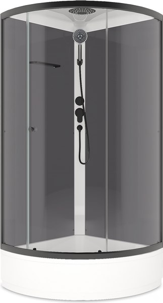 Душевая кабина Domani-Spa Simple 99 Mid 90x90 / DS01Sm99MGrCl00.Gt-V1.2-Black - фото