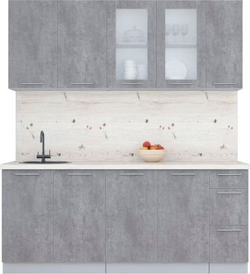 Кухонный гарнитур Интерлиния Мила Пластик 1.9 Б - фото