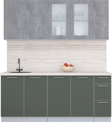 Кухонный гарнитур Интерлиния Мила Пластик 1.9 Б - фото