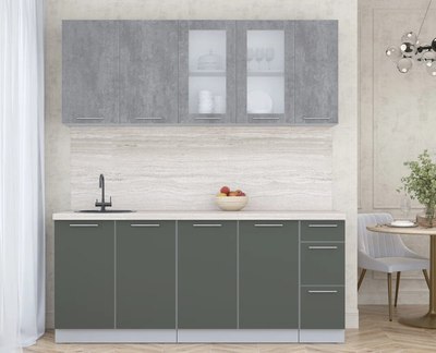 Кухонный гарнитур Интерлиния Мила Пластик 1.9 Б