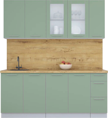 Кухонный гарнитур Интерлиния Мила Пластик 1.9 Б - фото