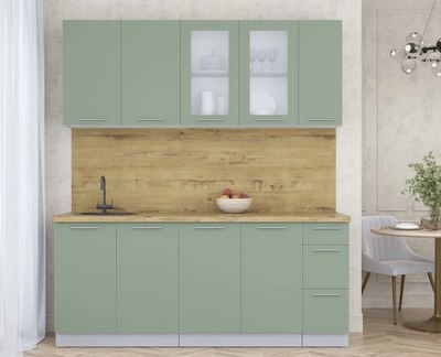 Кухонный гарнитур Интерлиния Мила Пластик 1.9 Б