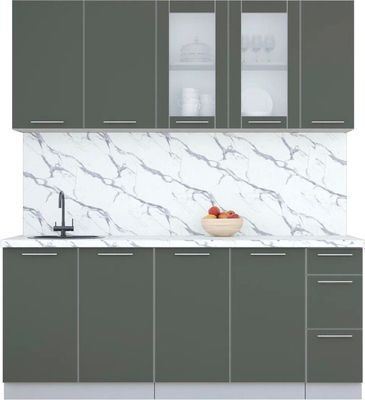 Кухонный гарнитур Интерлиния Мила Пластик 1.9 Б - фото