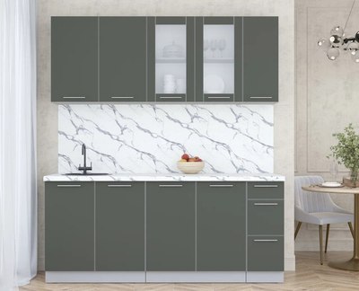 Кухонный гарнитур Интерлиния Мила Пластик 1.9 Б