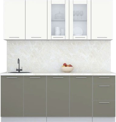 Кухонный гарнитур Интерлиния Мила Пластик 2.0 Б - фото