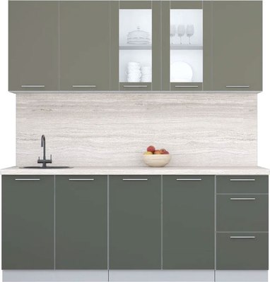 Кухонный гарнитур Интерлиния Мила Пластик 2.0 Б - фото